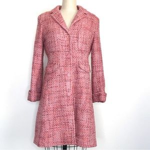 BCBG MaxAzria Pink and red tweed coat